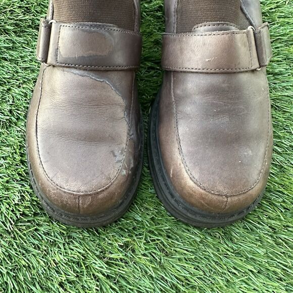 Vintage 90'S Esprit Shoes Womens Size 7 Chunky Heel Slip On Leather Bratz Brown - Picture 3 of 7